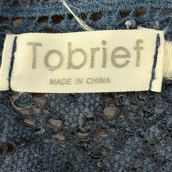 Navy Blue Lace Peplum Blouse with Peter Pan Collar - Picture 5 of 6